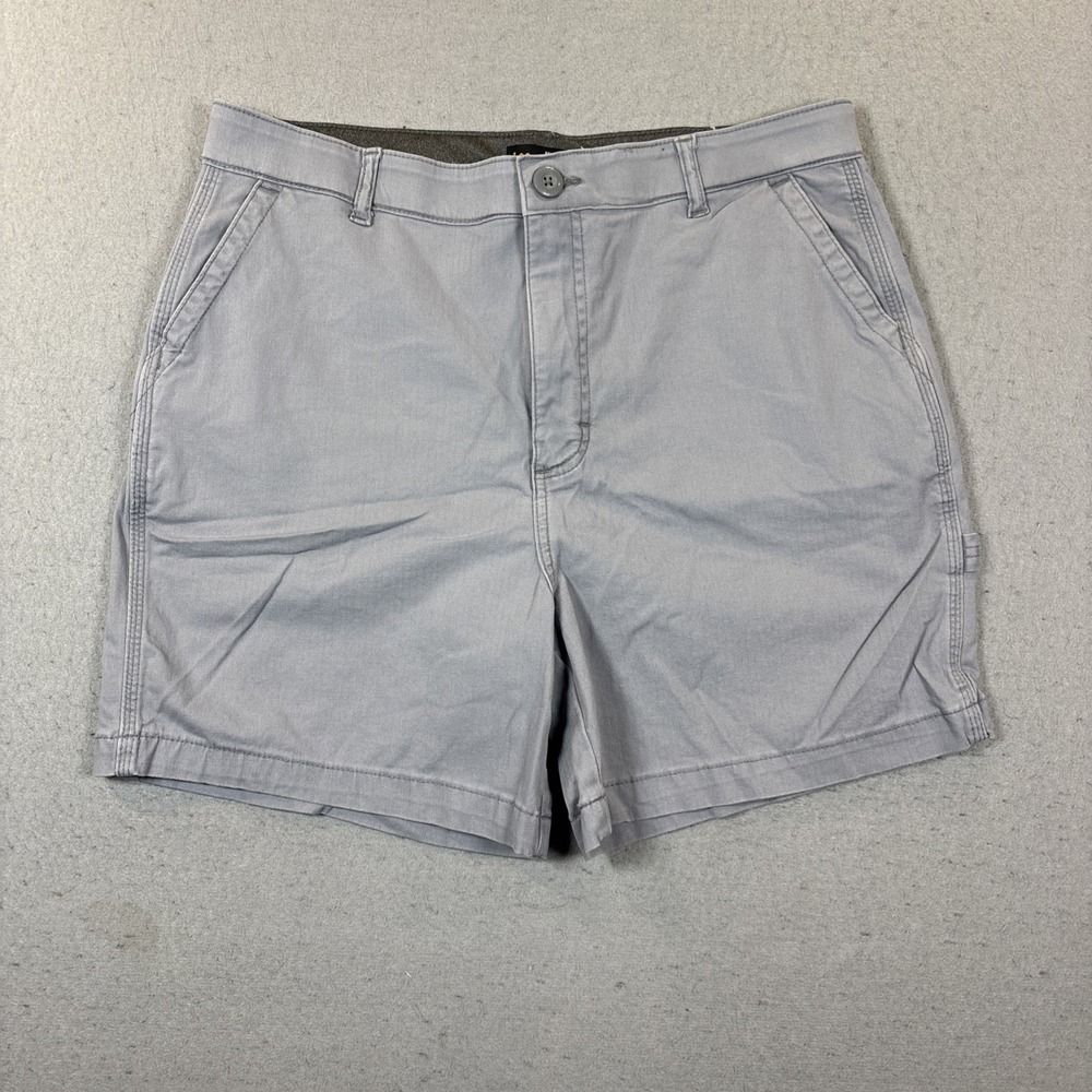 Lee Relaxed Fit Utility Chino Shorts Women's 14 Gray Stretch Cotton‎ High-Rise